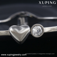 51518-bijoux de mode pour femme acier blanc bracelets avec coeur en pierre